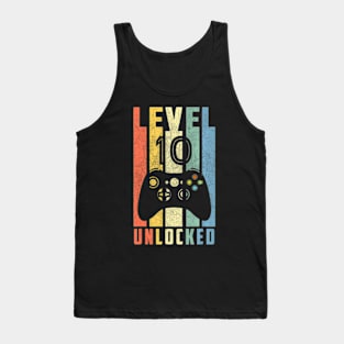 Level 10 Unlocked  10th Video Gamer Birthday Tank Top